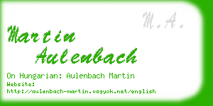 martin aulenbach business card